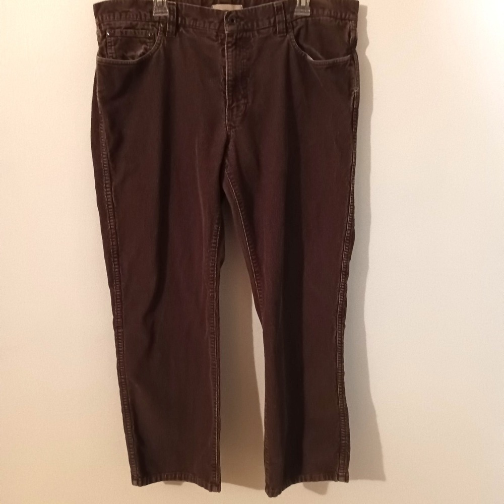 LL Bean Mens Brown Corduroy Standard Fit Pants – 40x29